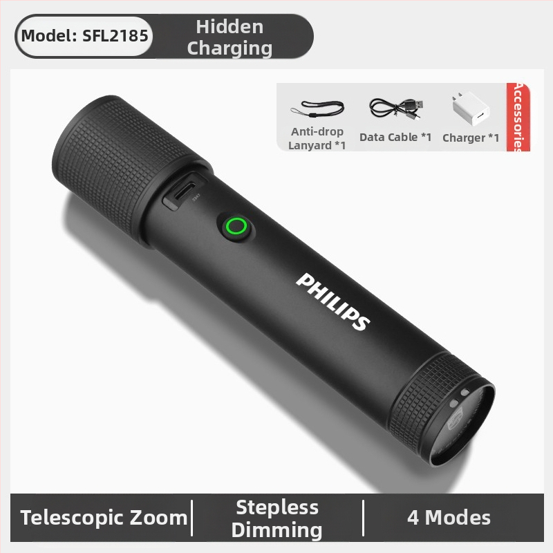 „Philips“ raktų pakabuko šviesa, stipri šviesa, įkraunamas žibintuvėlis, lauko studentams, daugiafunkcis nešiojamas mini darbo žibintuvėlis