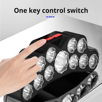 Διασυνοριακός φακός 11 led για εξωτερική χρήση στο κεφάλι, φόρτιση USB, μεγάλης διάρκειας, πολυλειτουργικός προβολέας LED χονδρικής