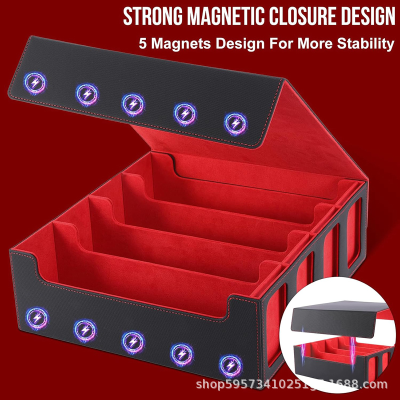 Кутия за съхранение на карти за поддръжници на колекционерски карти, кутия за тесте MTG 3000 с 24 цветни разделителни етикета
