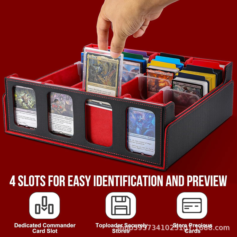 Кутия за съхранение на карти за поддръжници на колекционерски карти, кутия за тесте MTG 3000 с 24 цветни разделителни етикета