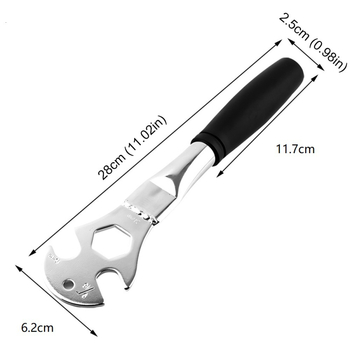 Kalnu velosipēda pedāļu atslēgas demontāžas instruments priekšējās un aizmugurējās ass demontāžai 15 mm trīs vienā daudzfunkcionāls automašīnas remonta instruments