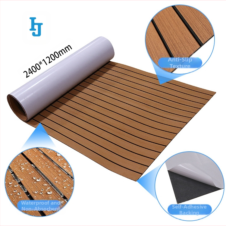 Pārrobežu EVA imitācijas tīkkoka jahtu klāja pretslīdes paklājiņš pret ultravioleto starojumu, berzes ūdensnecaurlaidīga izolācija