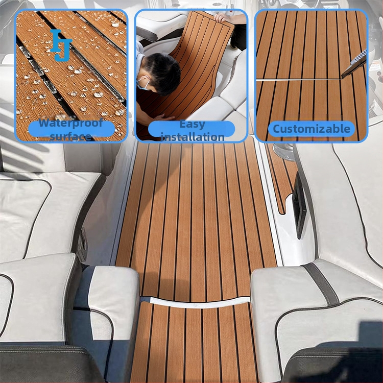 Pārrobežu EVA imitācijas tīkkoka jahtu klāja pretslīdes paklājiņš pret ultravioleto starojumu, berzes ūdensnecaurlaidīga izolācija