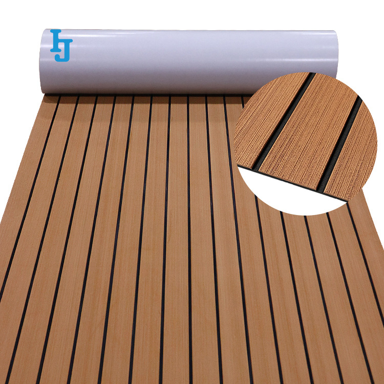 Pārrobežu EVA imitācijas tīkkoka jahtu klāja pretslīdes paklājiņš pret ultravioleto starojumu, berzes ūdensnecaurlaidīga izolācija