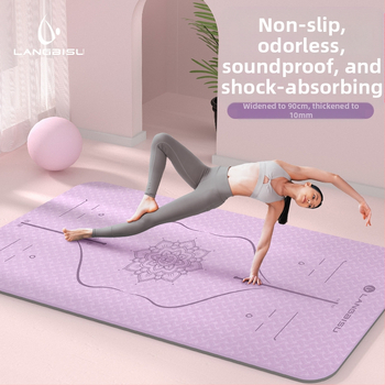 Jógaszőnyeg Fitness Mat Extra Nagy Extra Széles Extra Vastag TPE Csúszásgátló Lengéscsillapító Csendes Jógaszőnyeg Nőknek
