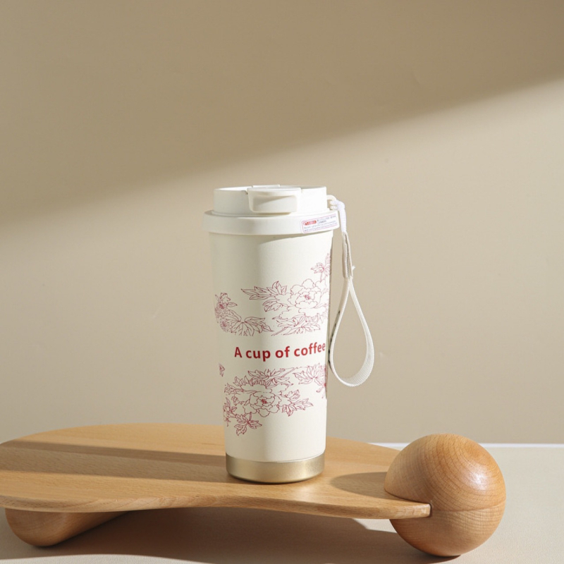 Uus kõrge värviväärtusega 304 roostevabast terasest maikellukese kujuga soojust säilitav külma kohvi tass kaasaskantav suure mahutavusega kahekordse joogivee imemistoruga tass