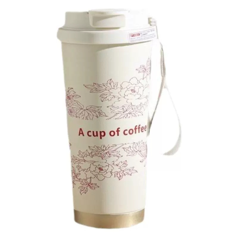 Uus kõrge värviväärtusega 304 roostevabast terasest maikellukese kujuga soojust säilitav külma kohvi tass kaasaskantav suure mahutavusega kahekordse joogivee imemistoruga tass