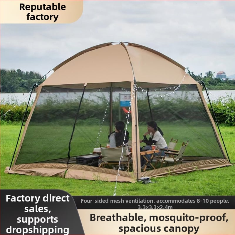 Kültéri kemping napernyő sátor strand kemping főzés grill háló szélálló és esőálló gyári pergola vízálló