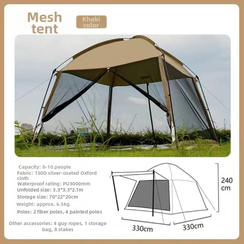 Kültéri kemping napernyő sátor strand kemping főzés grill háló szélálló és esőálló gyári pergola vízálló