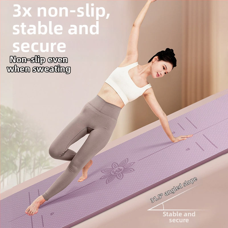 Постелка за йога Zhenle, екологична, неплъзгаща се, абсорбираща ударите, безшумна, специална фитнес постелка, разширена и удебелена, домашна постелка за аеробика и танци