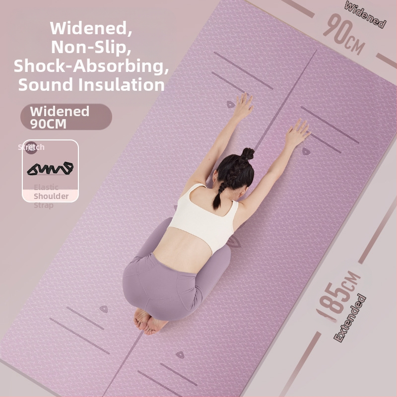 Постелка за йога Zhenle, екологична, неплъзгаща се, абсорбираща ударите, безшумна, специална фитнес постелка, разширена и удебелена, домашна постелка за аеробика и танци