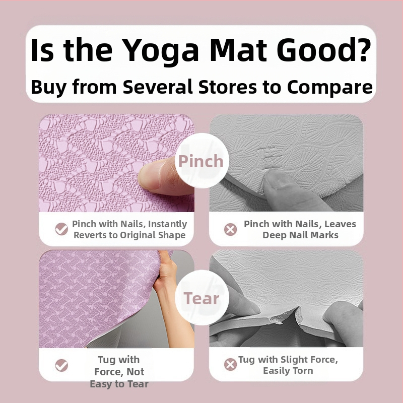 Постелка за йога Zhenle, екологична, неплъзгаща се, абсорбираща ударите, безшумна, специална фитнес постелка, разширена и удебелена, домашна постелка за аеробика и танци