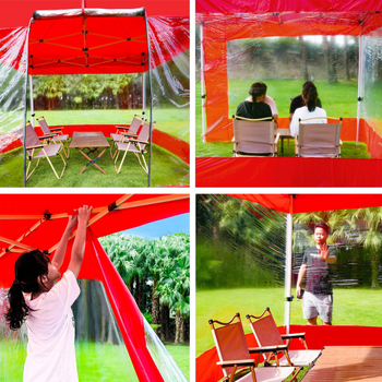 Εξωτερική σκηνή με τετράποδο ύφασμα, αναδιπλούμενη ομπρέλα τεσσάρων γωνιών, διαφανές ύφασμα ομπρέλας, παχύρρευστο, αντιανεμικό, αδιάβροχο, τέντα άκρων