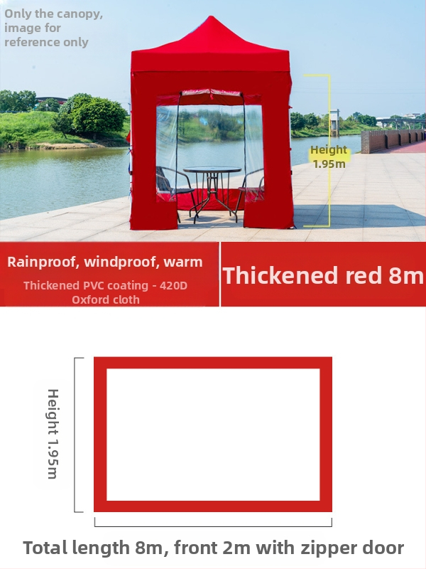 Kültéri négylábú sátorszövet, visszahúzható, négysarkú esernyő, átlátszó esernyőszövet, vastagított, szélálló, vízálló szélállványos ponyva