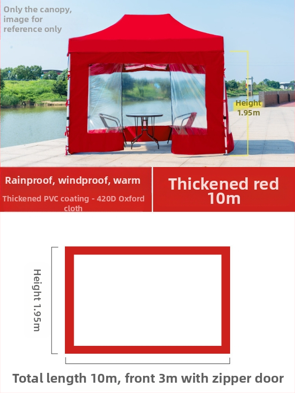 Kültéri négylábú sátorszövet, visszahúzható, négysarkú esernyő, átlátszó esernyőszövet, vastagított, szélálló, vízálló szélállványos ponyva