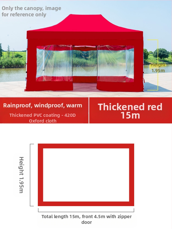 Kültéri négylábú sátorszövet, visszahúzható, négysarkú esernyő, átlátszó esernyőszövet, vastagított, szélálló, vízálló szélállványos ponyva