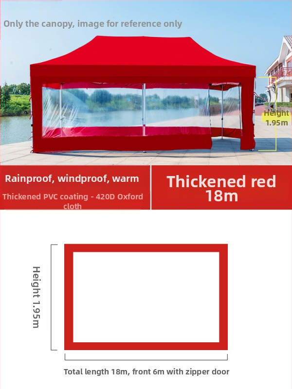 Kültéri négylábú sátorszövet, visszahúzható, négysarkú esernyő, átlátszó esernyőszövet, vastagított, szélálló, vízálló szélállványos ponyva