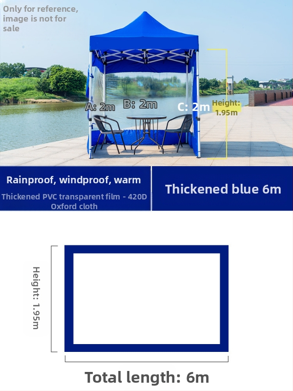 Kültéri négylábú sátorszövet, visszahúzható, négysarkú esernyő, átlátszó esernyőszövet, vastagított, szélálló, vízálló szélállványos ponyva