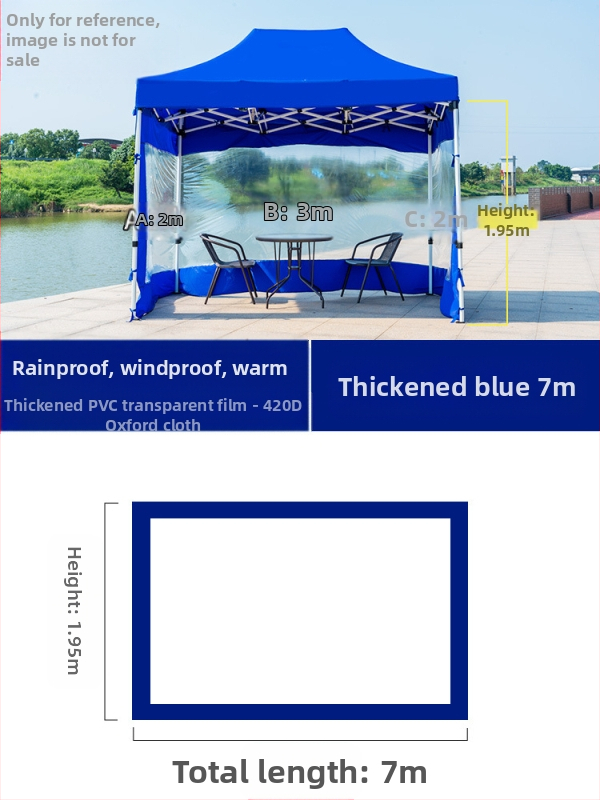 Kültéri négylábú sátorszövet, visszahúzható, négysarkú esernyő, átlátszó esernyőszövet, vastagított, szélálló, vízálló szélállványos ponyva