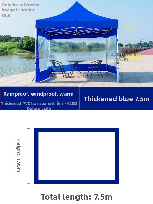 Kültéri négylábú sátorszövet, visszahúzható, négysarkú esernyő, átlátszó esernyőszövet, vastagított, szélálló, vízálló szélállványos ponyva