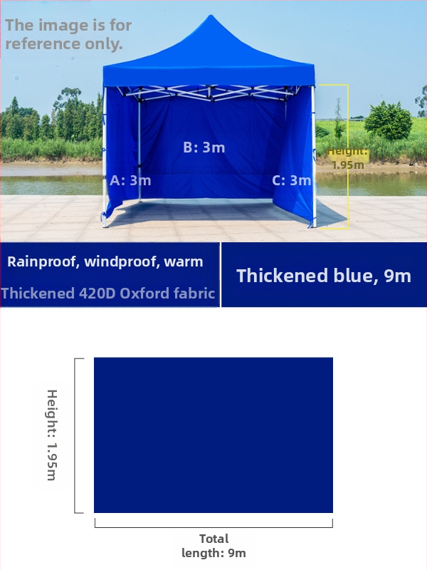 Kültéri négylábú sátorszövet, visszahúzható, négysarkú esernyő, átlátszó esernyőszövet, vastagított, szélálló, vízálló szélállványos ponyva