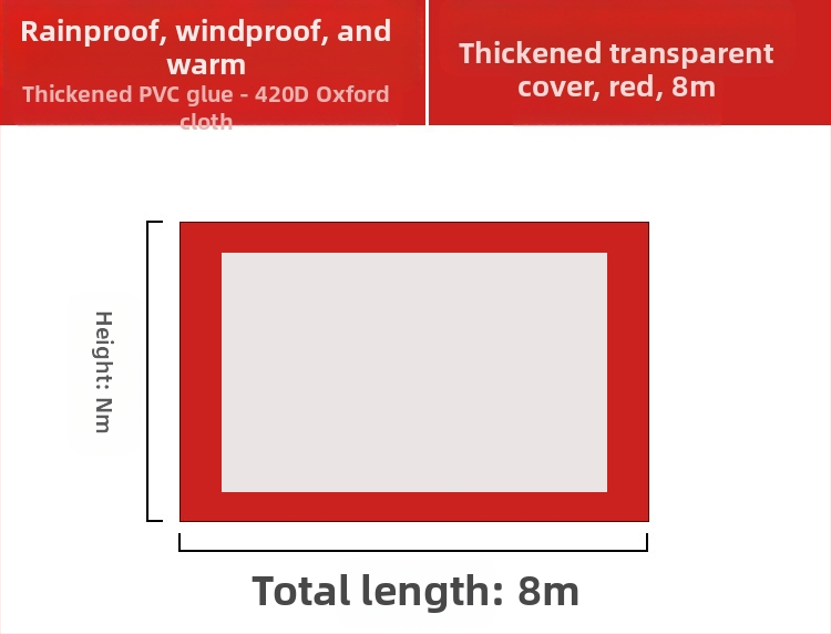 Kültéri négylábú sátorszövet, visszahúzható, négysarkú esernyő, átlátszó esernyőszövet, vastagított, szélálló, vízálló szélállványos ponyva