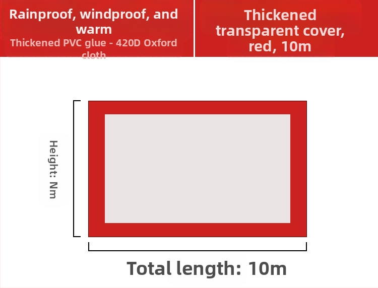 Kültéri négylábú sátorszövet, visszahúzható, négysarkú esernyő, átlátszó esernyőszövet, vastagított, szélálló, vízálló szélállványos ponyva