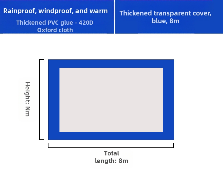 Kültéri négylábú sátorszövet, visszahúzható, négysarkú esernyő, átlátszó esernyőszövet, vastagított, szélálló, vízálló szélállványos ponyva