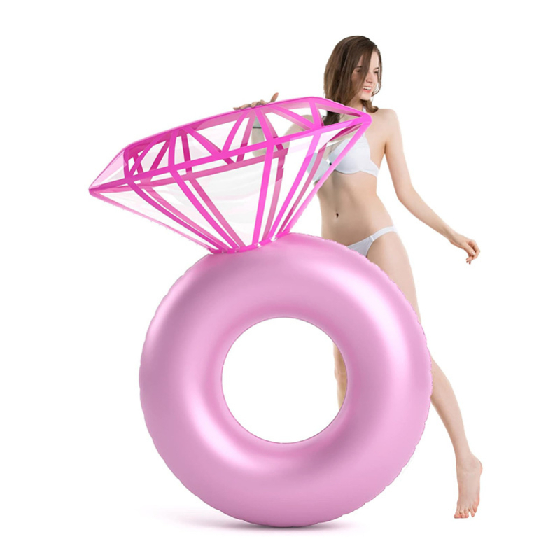 Täispuhutav teemant ujumisrõngas veemänguasi peo seljatoega lamamistool päikesevari päevitusbassein teemantrõngas iste