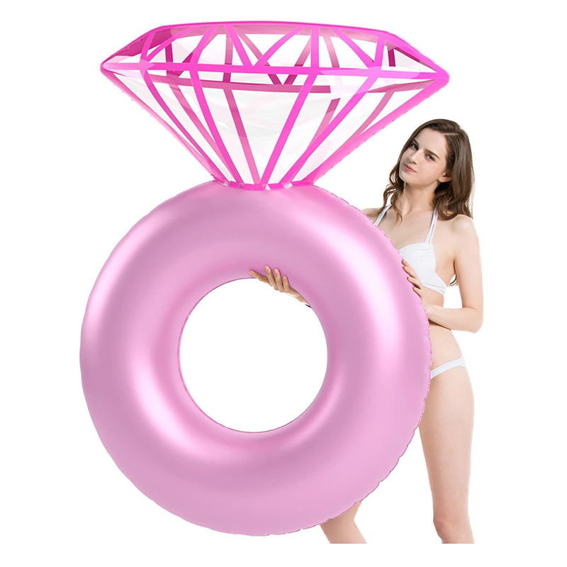 Täispuhutav teemant ujumisrõngas veemänguasi peo seljatoega lamamistool päikesevari päevitusbassein teemantrõngas iste