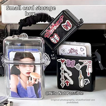 INS στυλ κορεατική έκδοση μικρή κάρτα DIY κουτί καρτών επιτραπέζιο κουτί αποθήκευσης μεγάλης χωρητικότητας κρεμαστό κουτί οργάνωσης φασολιών αγάπης αναδιπλούμενο κάλυμμα ανθεκτικό στη σκόνη