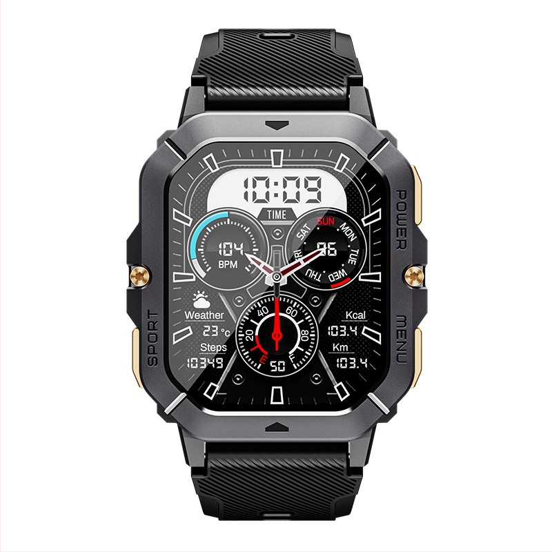 Inteligentné hodinky CrossBorder C28 s Bluetooth hovorom, monitorovaním srdcovej frekvencie a spánku, počítaním krokov, vonkajšími športovými hodinkami