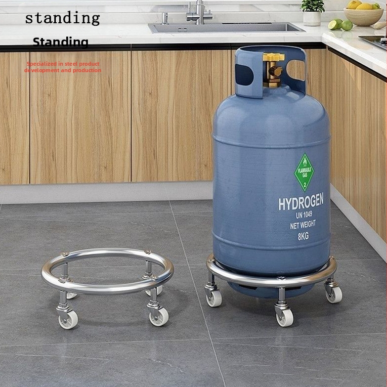 Speciális vastag, fékes univerzális kerékkel, mobil gőzhenger talptárcsával, gáztartály szíjjal, kerékalappal, cseppfolyósított gáz tálca konzollal