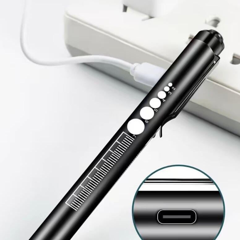 Mokinio rašiklis gydytojo slaugytojo vaikams rytinis patikrinimas USB įkraunamas oftalmologijos otolaringologijos burnos mažas medicininis žibintuvėlis LED