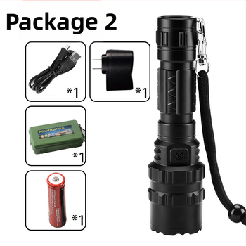 Φακός εστίασης L2 φόρτισης με ισχυρό φως, δείκτης ποσότητας φακού από κράμα αλουμινίου εξωτερικού χώρου, αδιάβροχος φωτισμός, τακτικός φορητός φακός