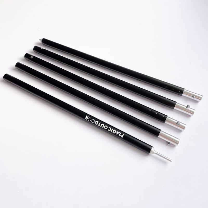 Vastagított alumíniumötvözetből készült tartórúd, 22 mm átmérővel és 1,3 mm vastagságban, tárolótáskával, kifejezetten e-kereskedelemhez tervezve, kempingezéshez nélkülözhetetlen kellék