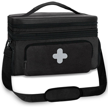 Amazon Home gyógyszertároló táska kétrétegű orvosi kellékek tároló táska hordozható cipzáras multifunkcionális elsősegélytáska