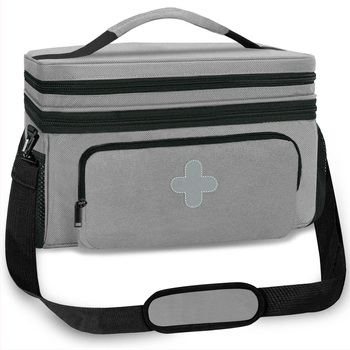 Amazon Home gyógyszertároló táska kétrétegű orvosi kellékek tároló táska hordozható cipzáras multifunkcionális elsősegélytáska
