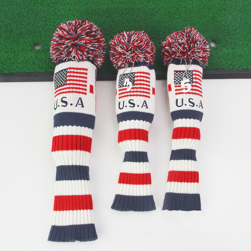 Teljes készlet klasszikus golfütőfej kötött hüvely feldolgozás GOLF vasütőfej gyapjú nem sérti a rúd védősapkáját