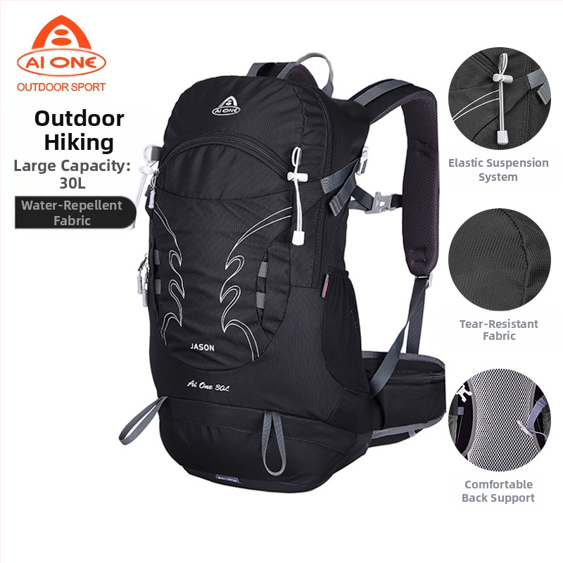 Aiwangi õues ronimiseks mõeldud kott, millel on riputatud seljaosa, veekindel meeste ja naiste telkimis-, matka- ja jalgrattasõidu seljakott 30L