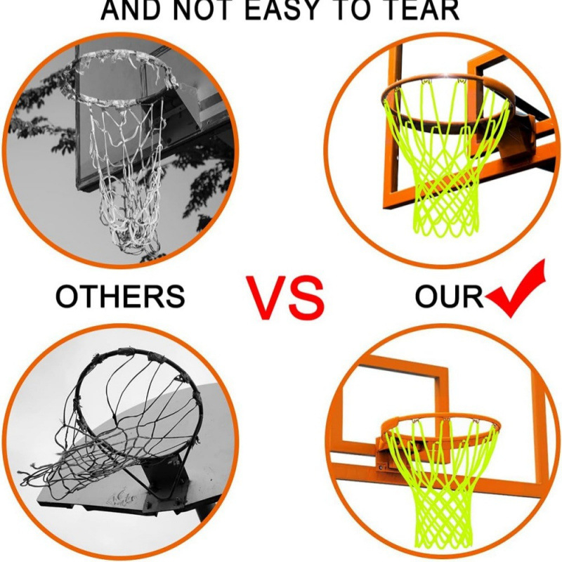 Šviečiantis tamsoje krepšinio tinklas suaugusiems, šviečiantis krepšinio lanko tinklas, fluorescencinis krepšinio tinklas per sieną, šviečiantis tamsoje krepšinio tinklas vaikams