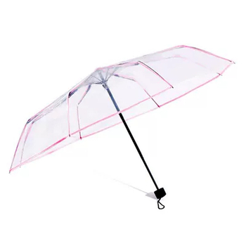 Átlátszó összecsukható esernyő cseresznyevirág mintás átlátszó kameraesernyő 8 csontos logós reklámesernyő megerősített szélálló tartós esőálló kettős felhasználású esernyő