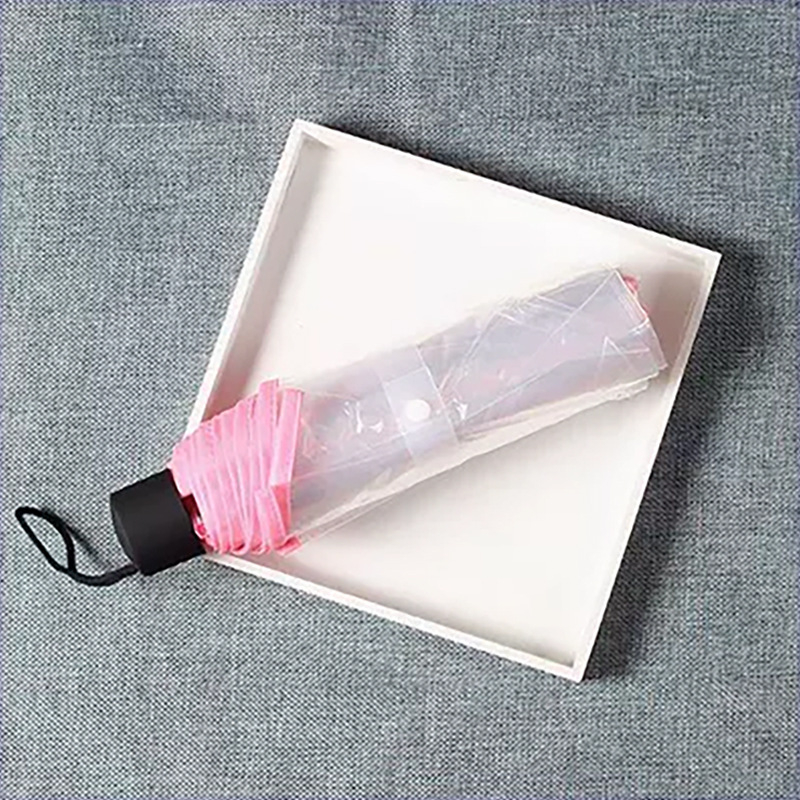 Átlátszó összecsukható esernyő cseresznyevirág mintás átlátszó kameraesernyő 8 csontos logós reklámesernyő megerősített szélálló tartós esőálló kettős felhasználású esernyő