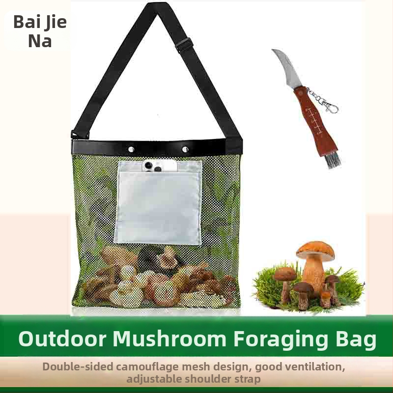 Amazon kültéri gyümölcsös zsák, légáteresztő, kétoldalas, álcázó, vadgomba-szedő táska, összecsukható, nagyméretű betakarító táska