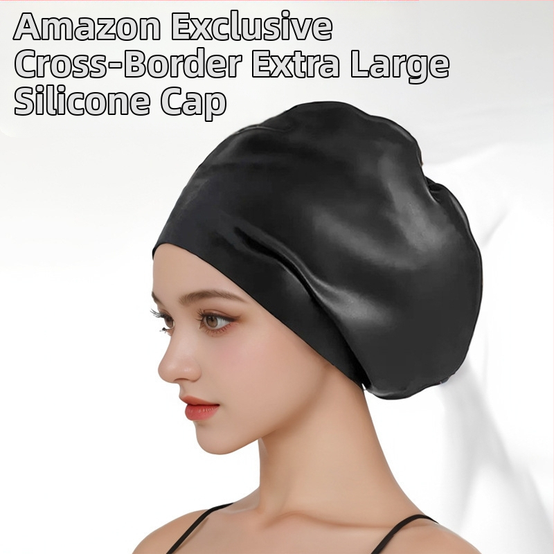 Tarpvalstybinė suaugusiųjų didelė galvos plaukimo kepuraitė moterims, vandeniui atspari, didelėms ilgoms plaukams, speciali patogi silikoninė ausų apsauga.