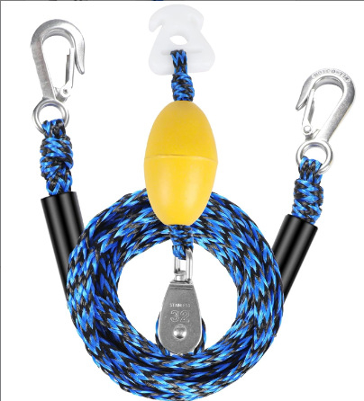 Húzófejes dupla horgos húzókötél úszóval, szörfözéshez, kanapéhoz való húzókötél, vontatható kötél 1