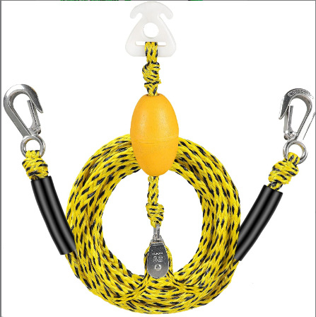 Húzófejes dupla horgos húzókötél úszóval, szörfözéshez, kanapéhoz való húzókötél, vontatható kötél 1