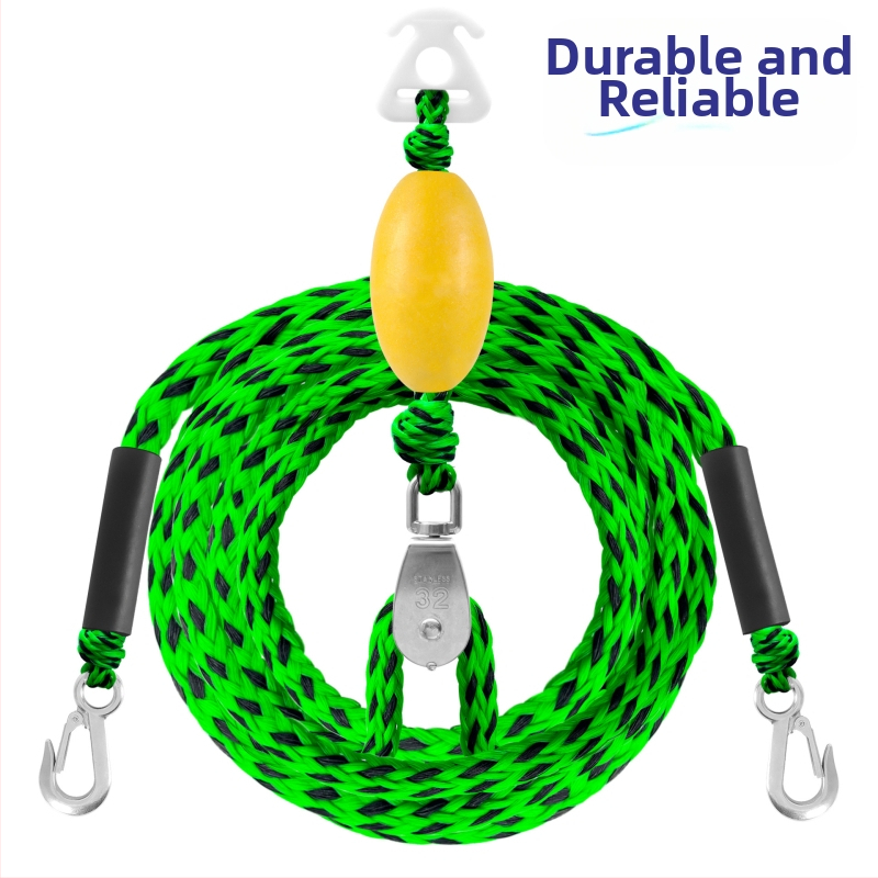 Húzófejes dupla horgos húzókötél úszóval, szörfözéshez, kanapéhoz való húzókötél, vontatható kötél 1