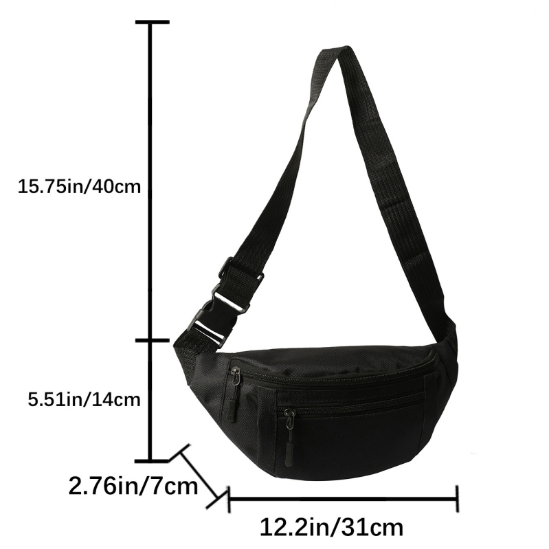 Ежедневна мъжка и дамска чанта за кръста с голям капацитет, чанта за рамо и гърди, модерна раница, многофункционална чанта за монети, плътен цвят