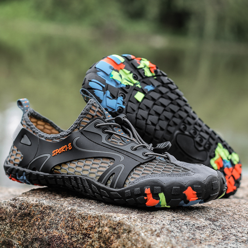 Трансгранични бързосъхнещи обувки Мъжки летни туристически обувки Дишащи мъжки обувки Ежедневни спортни Нехлъзгащи се Износоустойчиви туристически обувки на открито